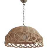 Belkıs Rattan Rattan Bambu Hasır Sarkıt Avize 35 cm - Bej