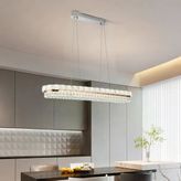 Bellaro Sıralı 120 Watt Gold Led Avize Uzun Oval Tasarım Salon Yemek Odası