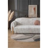 Bellevia Modern Desenli Koltuk Örtüsü 180X220 cm Çekyat Örtüsü Oturma ve Sırt Kısmını Tam Kapatan Çok Amaçlı Örtü - 180 x 220 cm - Gri