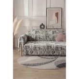 Bellevia Modern Desenli Koltuk Örtüsü 180X220 cm Çekyat Örtüsü Oturma ve Sırt Kısmını Tam Kapatan Çok Amaçlı Örtü - Siyah - 180 x 220 cm