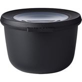 Bemy Ticaret - Multi Bowl Cirqula Round - Kapaklı Saklama Kabı - Buzdolabı Için Hava Geçirmez Saklama Kutusu Olarak Uygundur, Mikrodalga Fırın ve Saklama Kabı Olarak - 500 ml - Nordic Black
