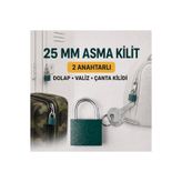beneficio 25 mm Mini Asma Kilit 2 Anahtarlı – Valiz, Bavul, Çanta ve Dolap Kilidi