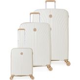 Benetton 8015 3'lü Set Polipropilen Kırılmaz Valiz Tekerlekli Valiz - Kemik