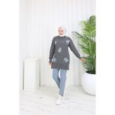 benguen Çiçekli Triko Tunik S3010 Antrasit
