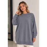 benguen Nakışlı Merserize Tunik N3315 Gri