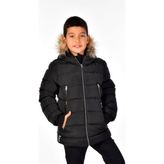 Benitto Kids 8 Yaş Siyah Natürel Kürklü Erkek Çocuk Mont