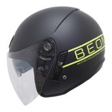 Beon B217 Çenesiz Vizörlü Yazlık Kask Mat Siyah/sarı - Sarı - Siyah