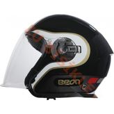 Beon Çenesiz Vizörlü Yazlık Kask [B203] [siyah-Beyaz-Altın] - M
