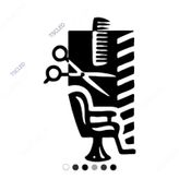Berber Koltuğu Makas Tarak Etiket Sticker 17cm