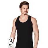 Berrak Erkek Siyah 3'lü Rambo Atlet, Elastan, XL Beden