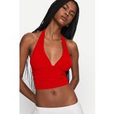 Bershka Büzgülü halter yaka bluz
