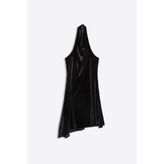 Bershka Drapeli kadife halter mini elbise