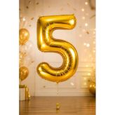 Beş Sayılı Helyum Balon Sarı 40"100 Cm
