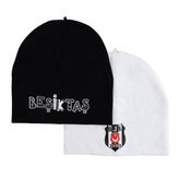 Beşiktaş Erkek Bebek 2li Örme Bere Lisans Baskılı - Siyah