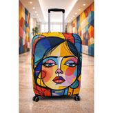 besmartpro Aura Art Kadın Desenli Esnek Valiz Kılıfı