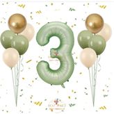 Best Su Yeşil Rakam Balon Seti Yaş-3