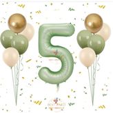 Best Su Yeşil Rakam Balon Seti Yaş-5