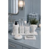 betonmall 7 Parça Beton Banyo Seti Helen Yapay Çiçekli Saksı Banyo Düzenleyici Modern Banyo Aksesuar Takımı