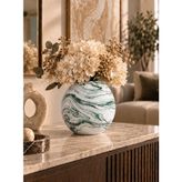 Betonmall Beton Dekoratif Küre Vazo Modern Mutfak Salon Konsol Vazosu Top Saksı - Yeşil