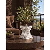 Betonmall Beton Saksı 10X14 cm El Yapımı Modern Geometrik Dekoratif Çiçek ve Bitki Saksısı Salon ve Masa Üstü Dekorasyon Aksesuarı - Siyah