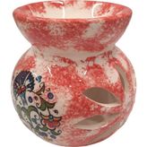 Beuta Motifli Seramik Buhurdanlık - Kırmızı