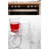 Bev Kitchen 4'lü Kulplu Çizgi Desen Şeffaf Kupa