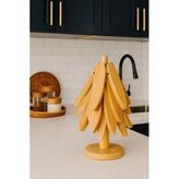 Bev Kitchen 4'lü Standlı Katlanır Isıya Dayanıklı Doğal Bambu Nihale Seti
