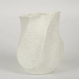 Beyaz Deri Baskılı Vazo 9*11*20 Cm Vitrin