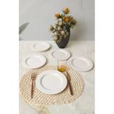 Beyaz İyonya Pasta Tabağı 22 Cm 6 Adet 006