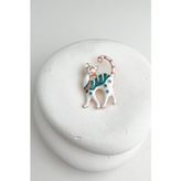 Beyaz Mineli Renkli Sevimli Kedi Broş (3cm)