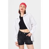 Beyaz Oversize Basic Uzun Gömlek 4664A - 36