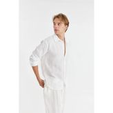 Beyaz Oversize Keten Gömlek - 2XL
