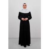 Beyaz Pratik Hazır Geçmeli Tesettür Eşarp Sandy Kumaş Arkadan Çıtçıtlı 2101_42