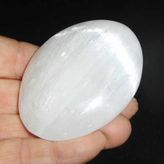 Beyaz Selenit Masaj Terapi Taşı - Oval