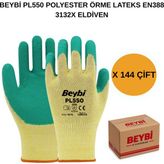 Beybi Arge Toptan PL550 Polyester Örme Lateks Eldiven 144 Çift No 10 Xl