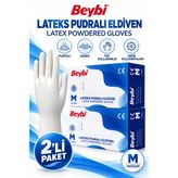 Beybi Eldiven Lateks Pudralı Medium 100'Lü 2 Adet