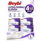 Beybi Lateks Eldiven Pudralı Large 100'Lü 4 Adet
