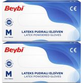 Beybi Lateks Pudralı Medium 200'lü Muayene Eldiveni