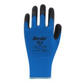 Beybi PL9 1/2 Lateks Kaplı Polyester Örme Eldiven NO: 10 - Çift - Mavi\Siyah