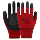Beybi PN Zebra 1/2 Nitril Kaplı Polyester Eldiven NO: 11 - Koli - Kırmızı