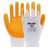 Beybi PN2 No: 9 Koli 504 Çift Sarı Polyester Örme Ekonomik Nitril Eldiven