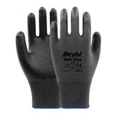 Beybi PN7 Flex 1/2 Nitril Kaplı Likralı Örme Eldiven NO: 9 - Çift - Gri\Siyah