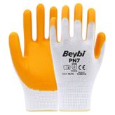 Beybi PN7 No: 10 100 Çift Sarı Polyester Örme Nitril Eldiven
