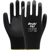 Beybi Pn7 Polyester Örme Nitril Eldiven 12 Çift - 9 - Siyah