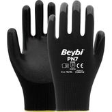 Beybi Pn7 Polyester Örme Nitril Usta Eldiven Siyah Koli (288 Çift) - 10