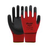 Beybi PN75 1/2 Nitril Kaplı Polyester Örme Eldiven NO: 10 - Kırmızı - Koli