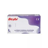 Beybi Pudralı Lateks Eldiven 100 Adet L Boy