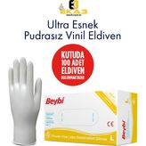 Beybi Pudrasız Lateks Eldiven / Vinil Eldiven / 100'LÜ Paket / Pudrasız Eldiven / Eldiven