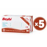 Beybi Pudrasız Lateks Muayene Eldiveni Medium (M) 5 Kutu