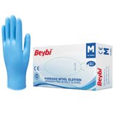 Beybi Pudrasız Mavi Nitril Eldiven - 100'lük Kutu L - Kutu
